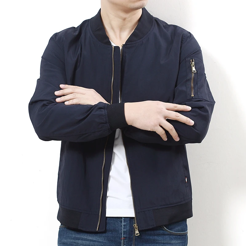 

2018 plus size New Arrival Spring Men's Jackets Solid Fashion Coats Male Casual Slim Stand Collar Jacket Men Thin coat Overcoat