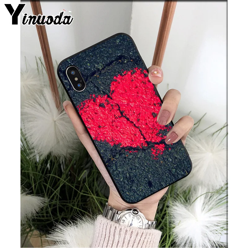 Yinuoda силиконовый мягкий ТПУ чехол для телефона с разбитым сердцем iPhone 5 5Sx 6 7plus 8 8Plus