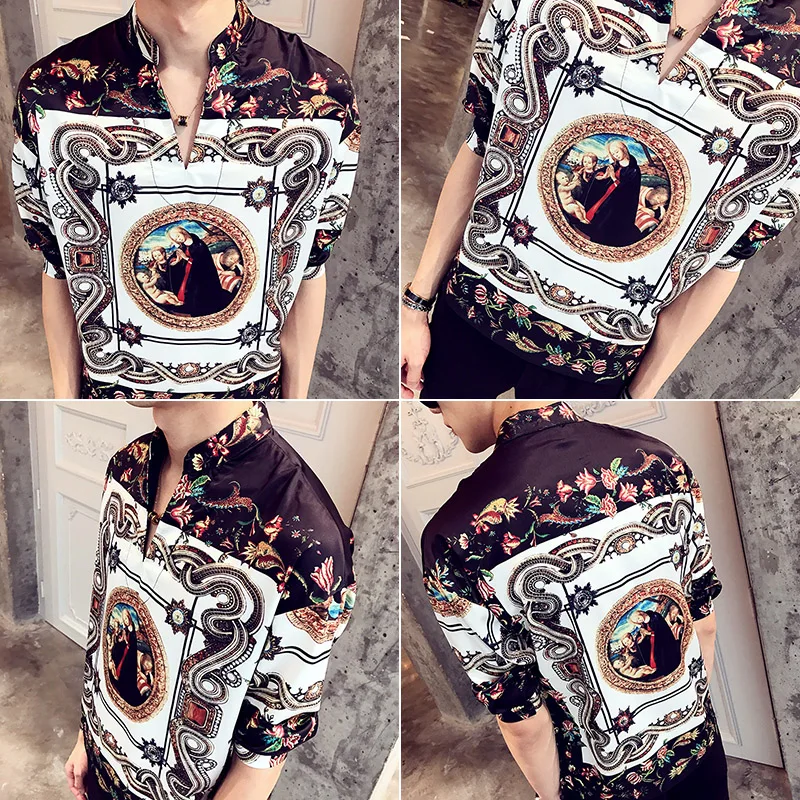 Camisa Masculina винтажные дворцовые мужские шелковые рубашки платья королевские