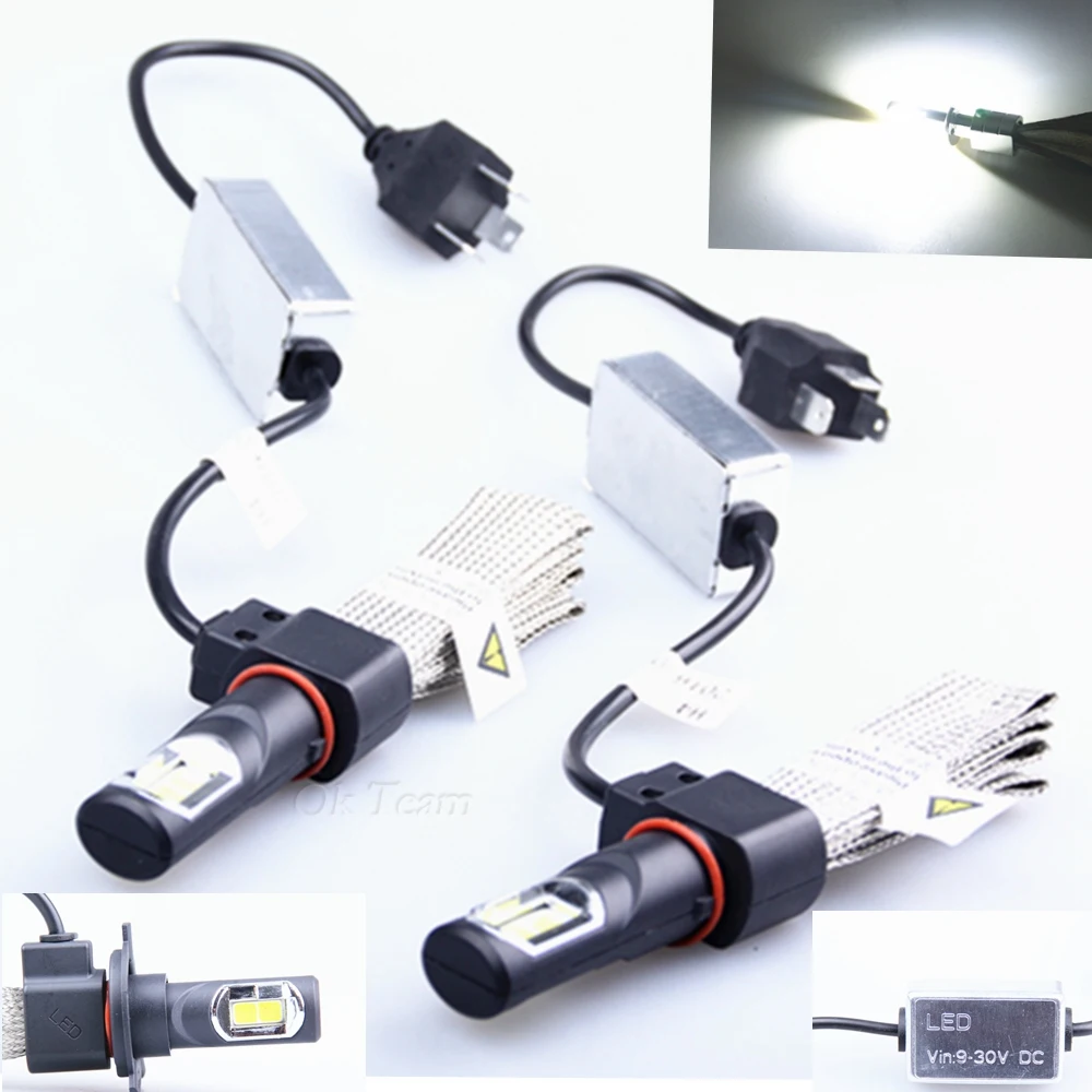 2 шт. H1 H4 H7 светодиодный 60W 6000K 12V/24V 6400LM автомобильные ксеноновые фары белого цвета