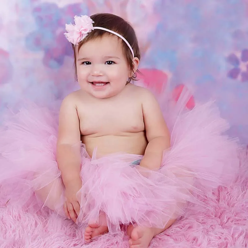 Пышная юбка-пачка и повязка на голову для новорожденных Клюквенная/винная TS032 16