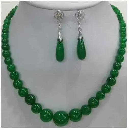 

Ожерелье и серьги Pretty real nature, цвет зеленый нефрит, бесплатная доставка