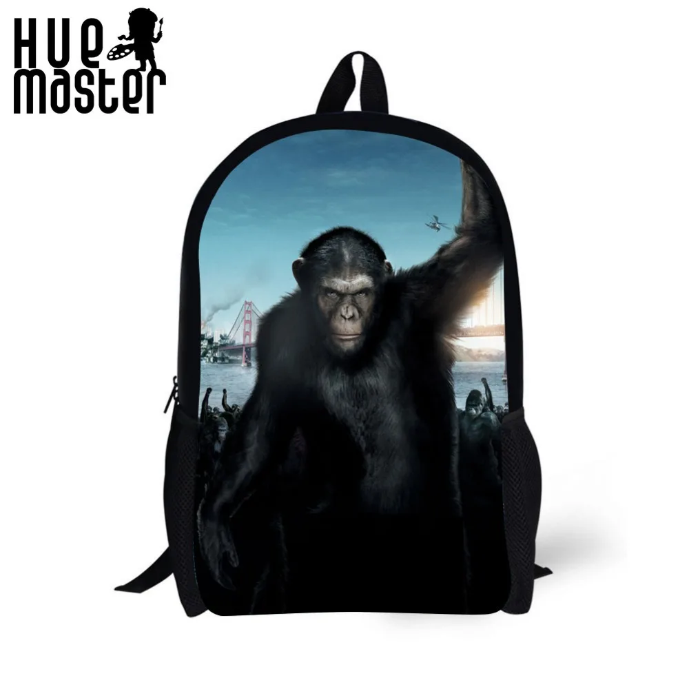 Дизайнерские рюкзаки из полиэстера с рисунком обезьяны модные для путешествий