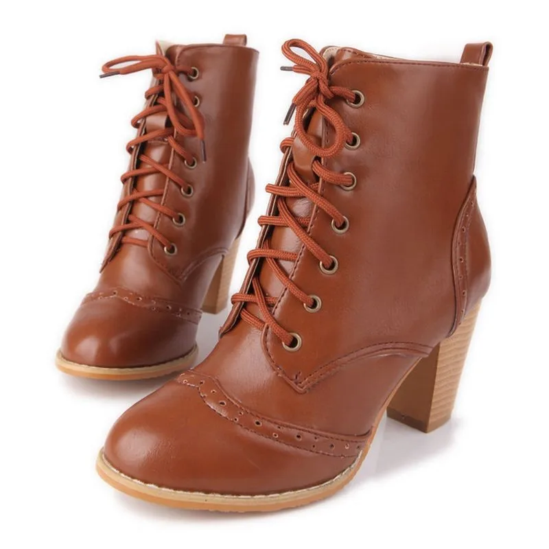 ZALAVOR/женские полусапожки на высоком квадратном каблуке сезон осень-зима Botas обувь