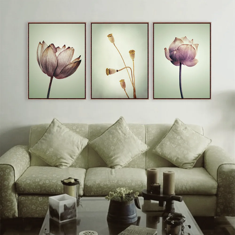 Современный минималистичный фиолетовый лотос деревенский цветочный коттедж