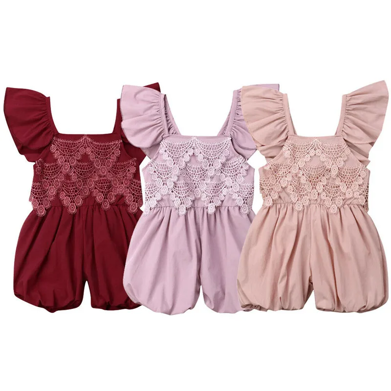 Pudcoco/милые кружевные комбинезоны для новорожденных девочек комбинезон с