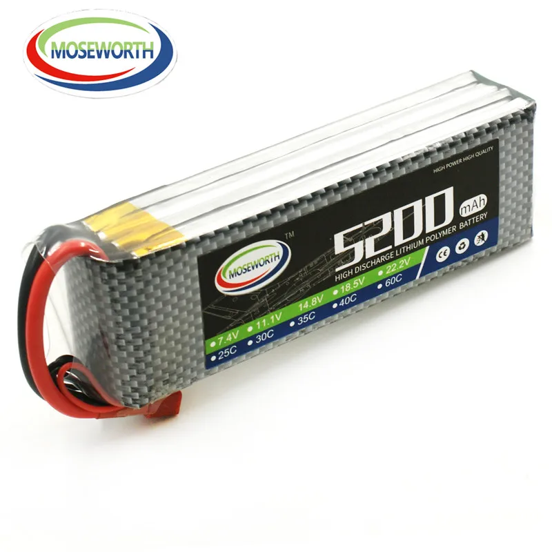 Moseworth RC Lipo Батарея 4S 14.8 В 5200 мАч 60C для модели самолетов Радиоуправляемый Дрон