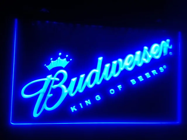 B-256 Budweiser Король пивной бар Паб Клуб 3d знаки светодиодный неоновый светильник