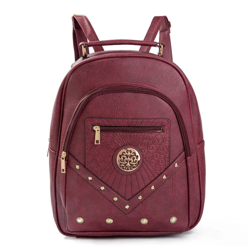 red backpack REPRCLA, большой женский рюкзак, Ретро стиль, из искусственной кожи, школьные сумки для девочек-подростков, высокое качество, сумка через плечо, женский рюкзак - Цвет: red backpack