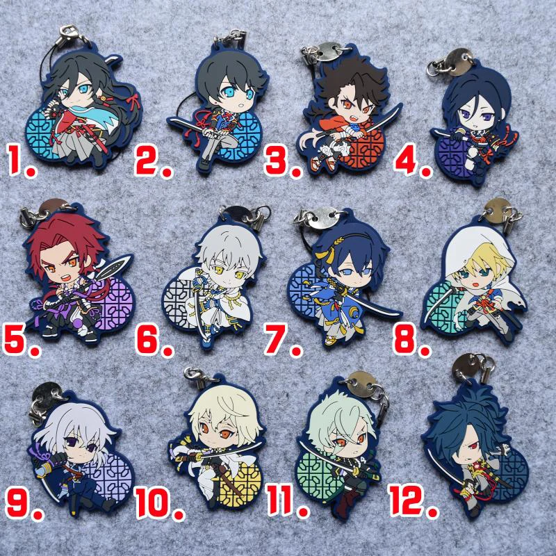 Touken Ranbu онлайн игра Tsurumaru Kuninaga Mikazuki Munechika Yagen Toushirou Izuminokami Kanesada резиновый брелок |