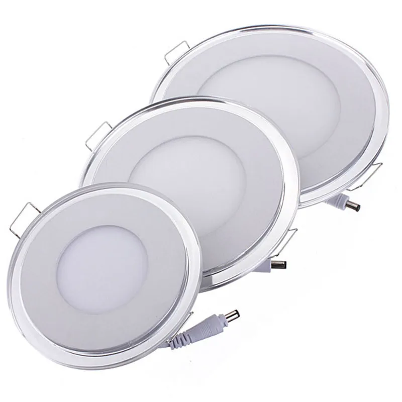 

Dual Color LED Panel Downlight 10W 15W 20W Round LED Ceiling Indoor Lighting Recessed Panel Light Warm/Cold White Blue DHL Free