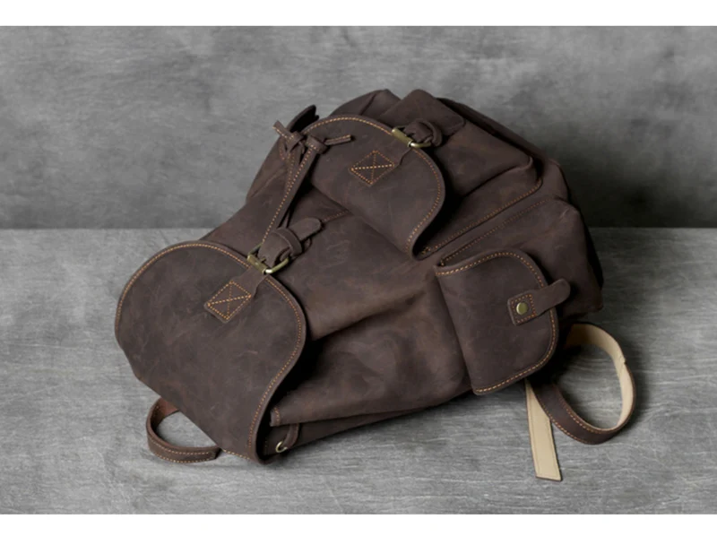 AETOO Mad Horse Leather large capacity double shoulder bag male imported head cowhide handmade leather travel Bag