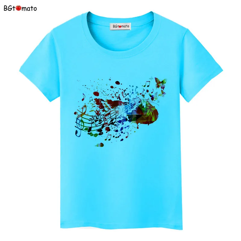 BGtomato Sing loudly microphone art t shirts Women fashion style colorful music shirt Brand comfortable casual tops tees | Женская