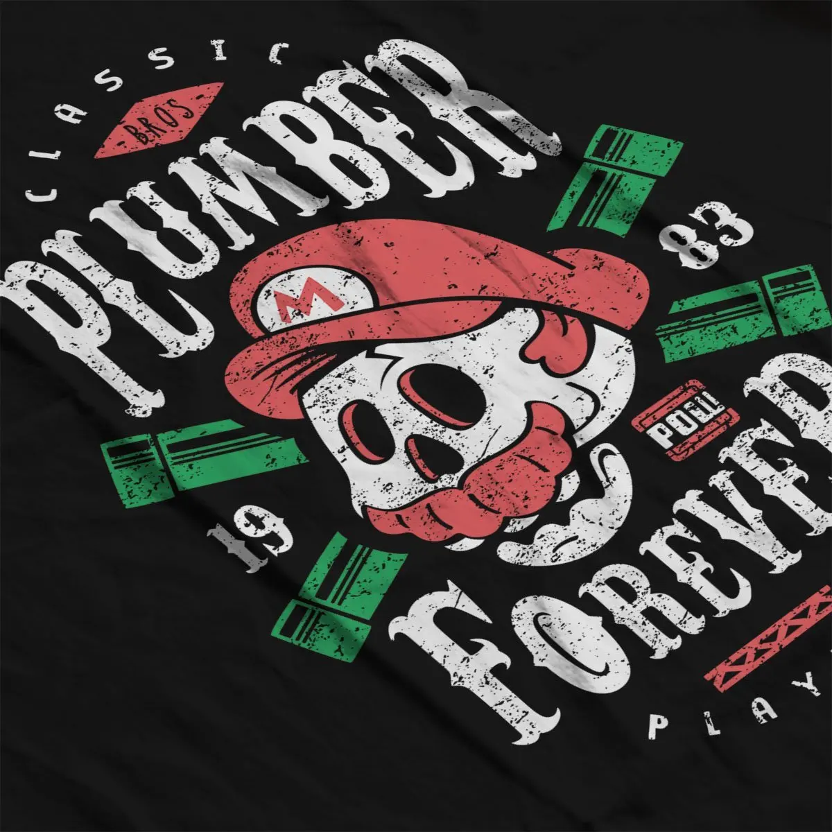 Хлопковые футболки сантехник вечно Марио Super Mario Bros Для мужчин футболка|Мужские