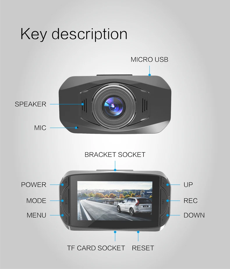 Eunavi DVR Производитель Автомобильный Универсальный Wifi Автомобильный видеорегистратор 2," HD камера