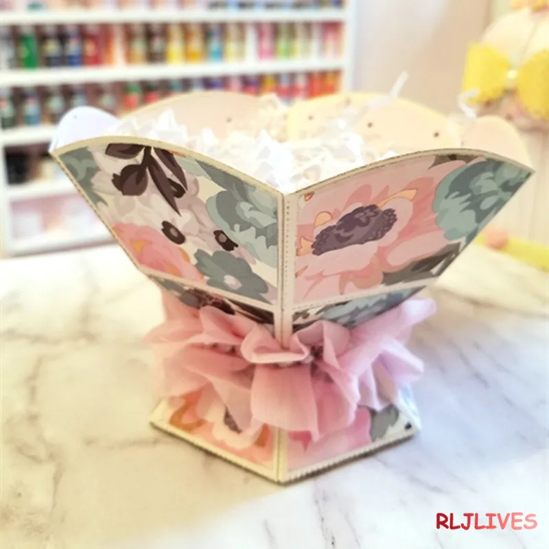 3D Цветочная чаша металлические режущие штампы трафареты для DIY штамп