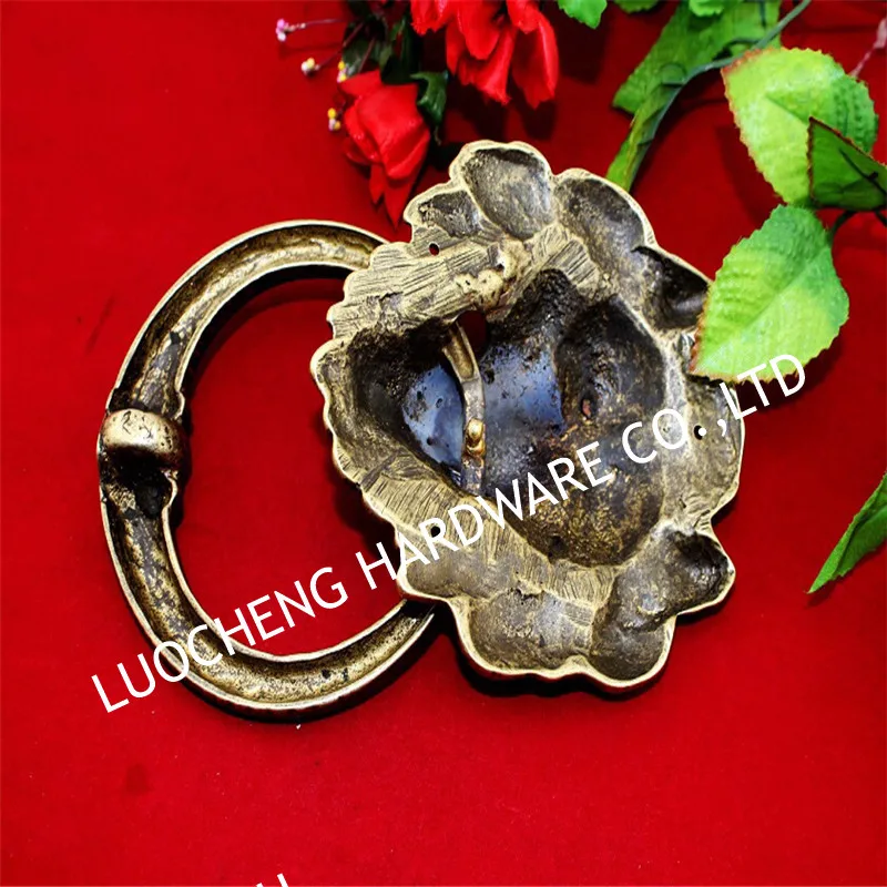 

2pcs / LOT 110mm*180mm Ancient LION SHAPE BRASS DOOR HANDLE Pull Hardware Furniture Pulls Antique Style Ming Qing Dynasty