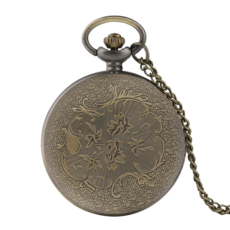 

3D Bird on the tree Pattern Quartz Pocket Watch Birds Pendant Necklace FOB Clock Pendant Chain Jewelry Gifts for Men Women Kids
