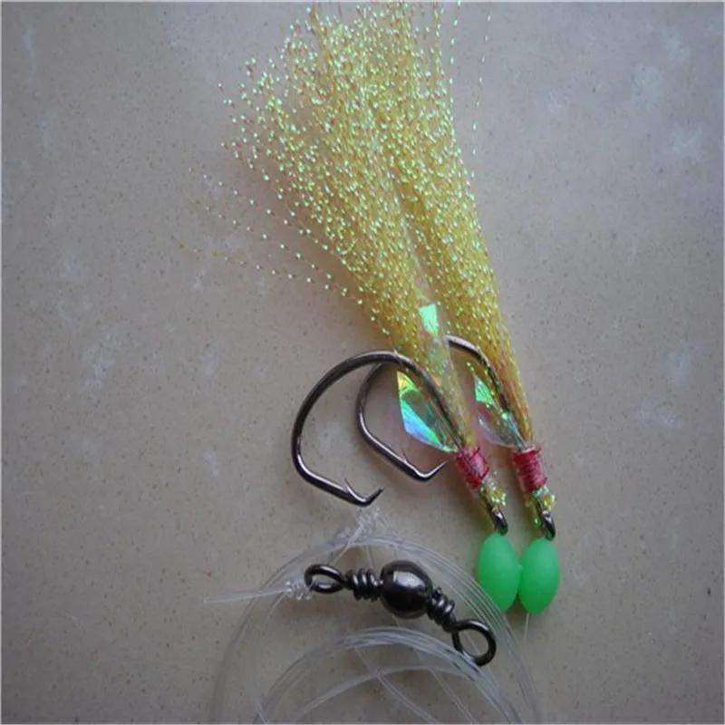 Красный желтый красный Flasher rig Sabiki приманки рыболовные снасти Крючки набор 2