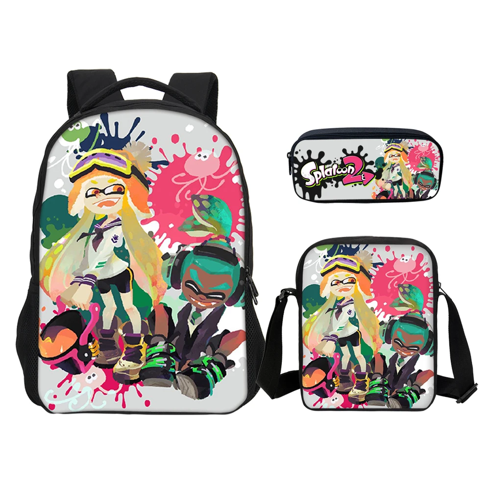 VEEVANV Повседневное девочек Bookbags мальчиков Splatoon 2 Подросток школьный рюкзак печати