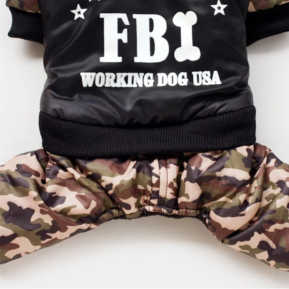 Водонепроницаемая одежда для собак FBI, утепленный комбинезон для щенка, теплая зимняя одежда для мальчиков и собак, Ropa Para Perros