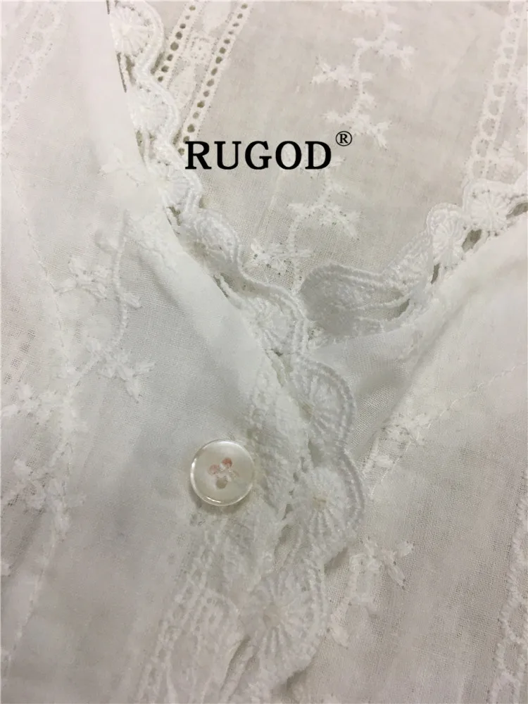 RUGOD прозрачный Элегантный v образным вырезом для женщин блузки для малышек кружево лоскутное сладкий Лолита корейский стиль повседневное modis femme blusas mujer