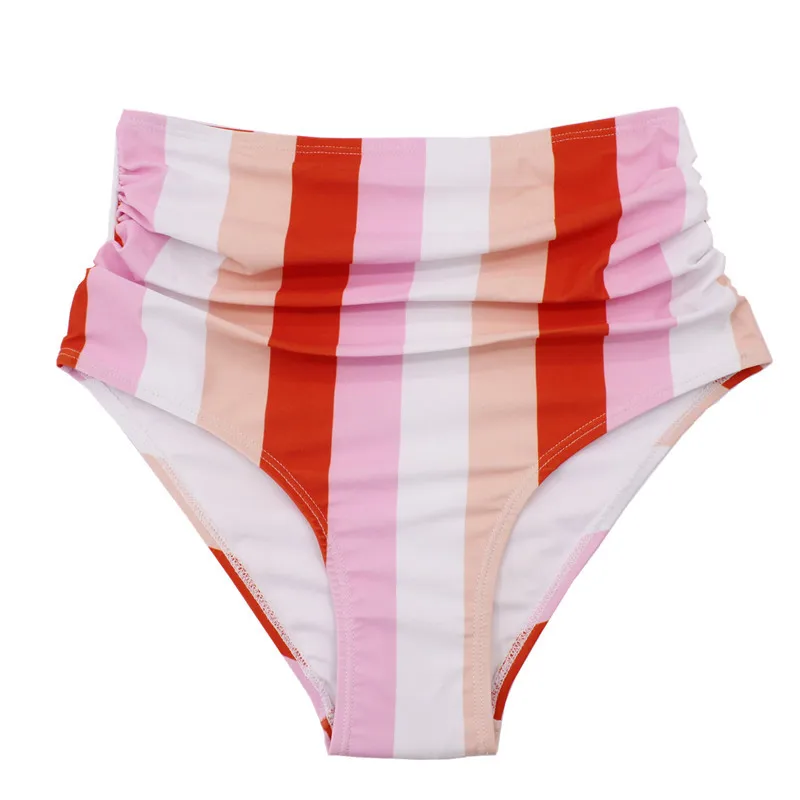 Striped Сексуальное женское бикини с высокой талией, Шорты для плавания, летние шорты с принтом, купальник, купальные трусы, нижнее белье - Цвет: Striped