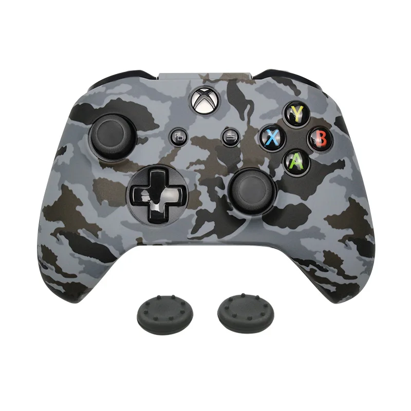 Camo Black Силиконовый защитный чехол для XBox One тонкий контроллер протектор Камуфляжный защитный чехол для джойстика с 2 бесплатными крышками - Цвет: Camo Black