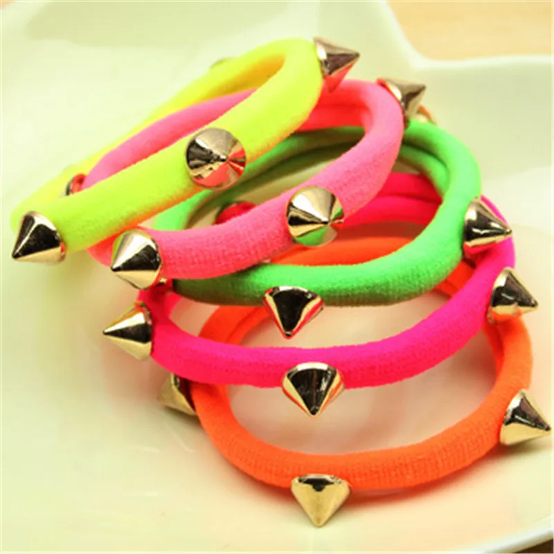 Fashion Rivet Hair Bow Accessories Elastic Bands Towel Ring Crystal Pearl Polyester Headband Women Girl Scrunchy Accessory |