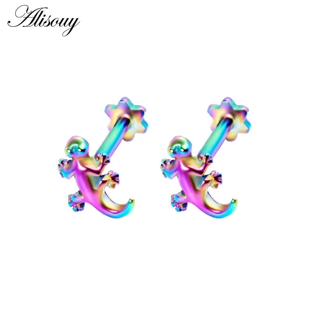 EM0892-7 F Rainbow Новинка 1 шт Козелок уха хряща кольцо спираль Ювелирная губная серьга пирсинг 1,2*8*4 мм губы кольцо шпильки Грач мочка сталь пирсинг ювелирные изделия для тела - Окраска металла: EM0892-7 F Rainbow