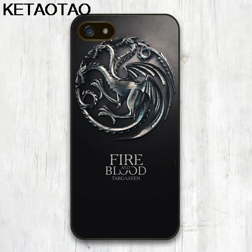 KETAOTAO Thrones чехлы для телефонов в стиле игры Дом крови и огонь iPhone 4 5S 6 S 7 8 Plus XR XS Max X