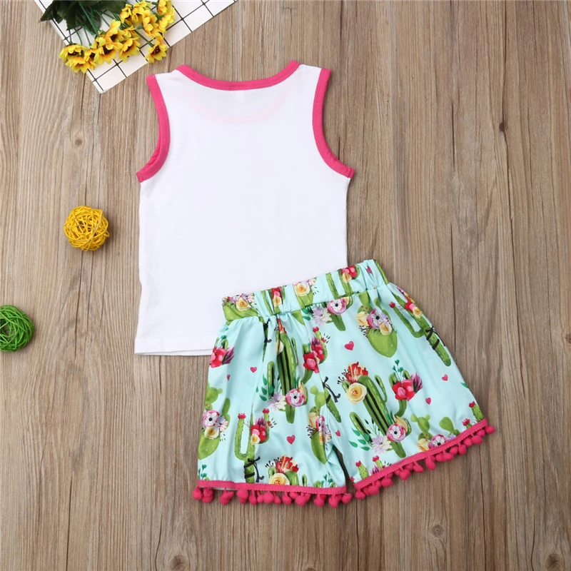 Комплект для малышей из 3 предметов летний комплект одежды маленьких девочек