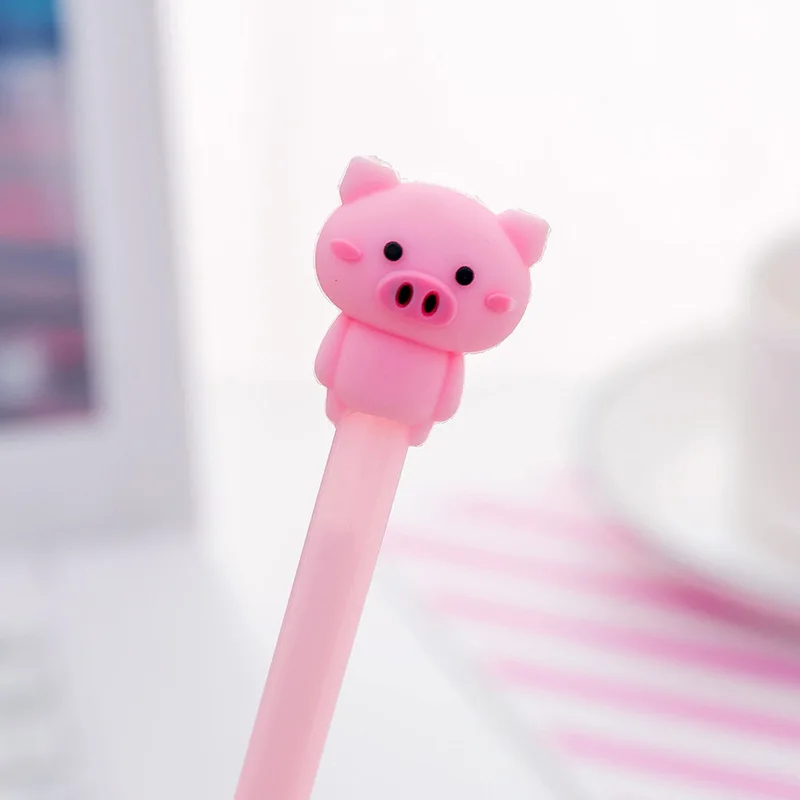 Pig Eyes round 4pcs 4 шт. милые Kawaii розовая свинья школьная гелевая ручка школьные офисные принадлежности новинка животные черные, голубые чернила Kawai Bts канцелярские вещи пункт - Цвет: Pig Eyes round 4pcs