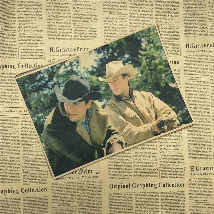 Brokeback горный Винтажный стиль ретро бумажный плакат настенный бар украшение дома