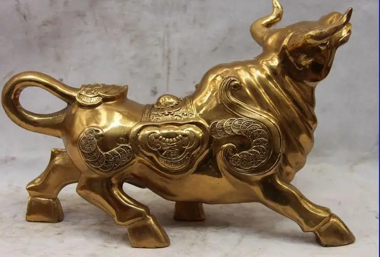 Китайская народная латунь Медь Фен Шуй богатство деньги Fu для девочек крупного