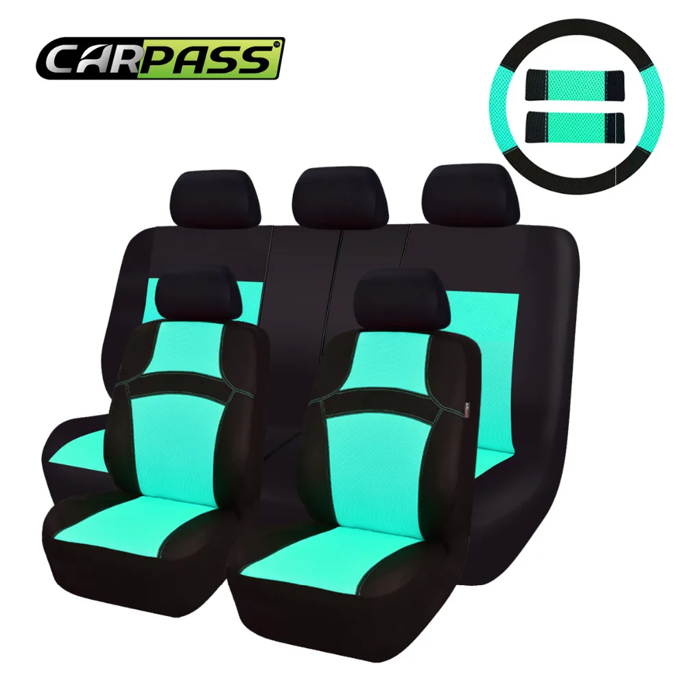 

Car-pass RAINBOW Cute Pink Universal Car Seat Covers 40/60 7 Color Rose/Red/Orange/Green Seat Covers With Steering Wheel Cover