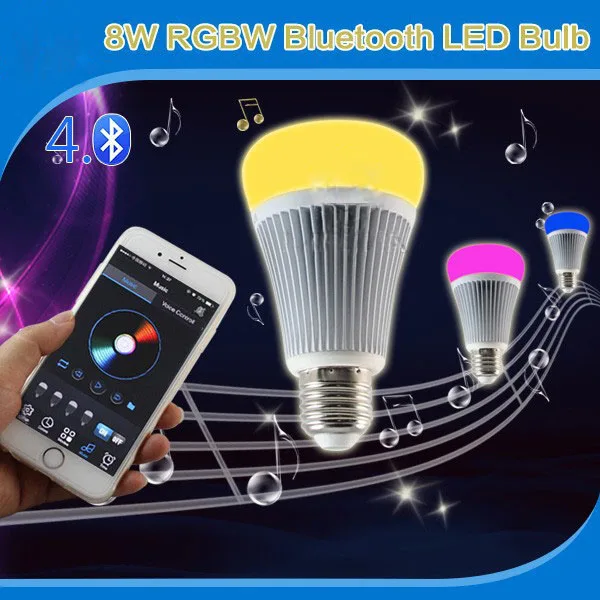 Умная Светодиодная лампа с регулируемой яркостью E27/E26 8 Вт Bluetooth 4 0|spotlight night|spotlight