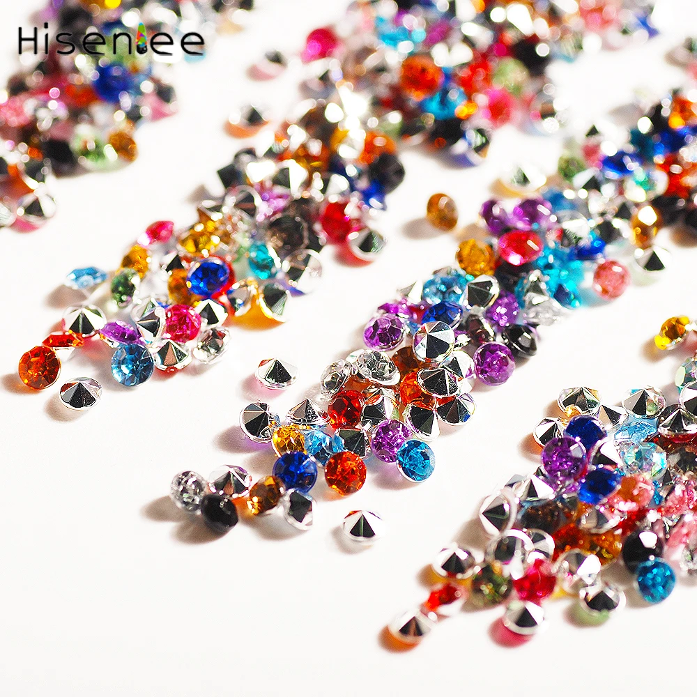 Блестящие украшения 8 мм прозрачные рубины 3D без горячей фиксации острое дно