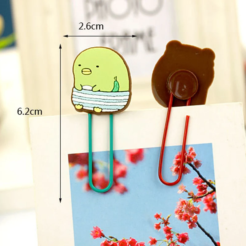 1 шт. японский мультфильм бумажный зажим силиконовый материал escolar закладки для