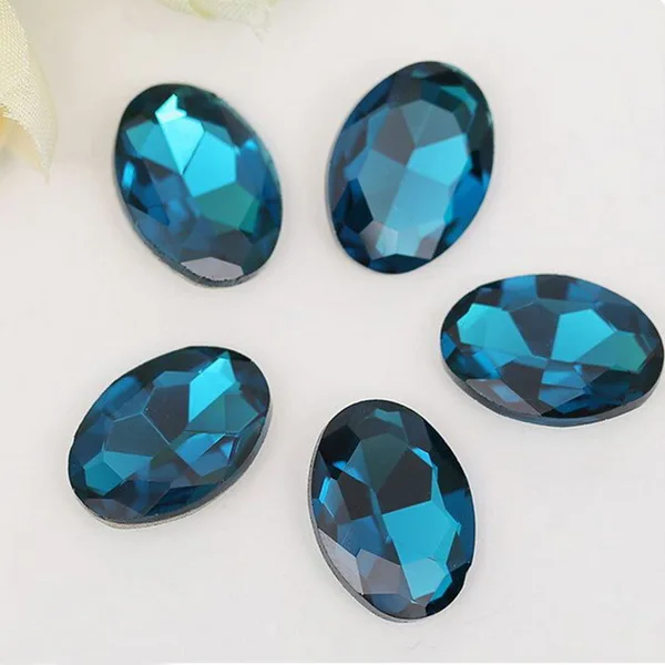 Peacock Blue 5-50 шт 20*30 мм овальной формы клей для страз на акриловых страз хрустальные камни для поделок скрапбукинг украшения - Цвет: Peacock Blue
