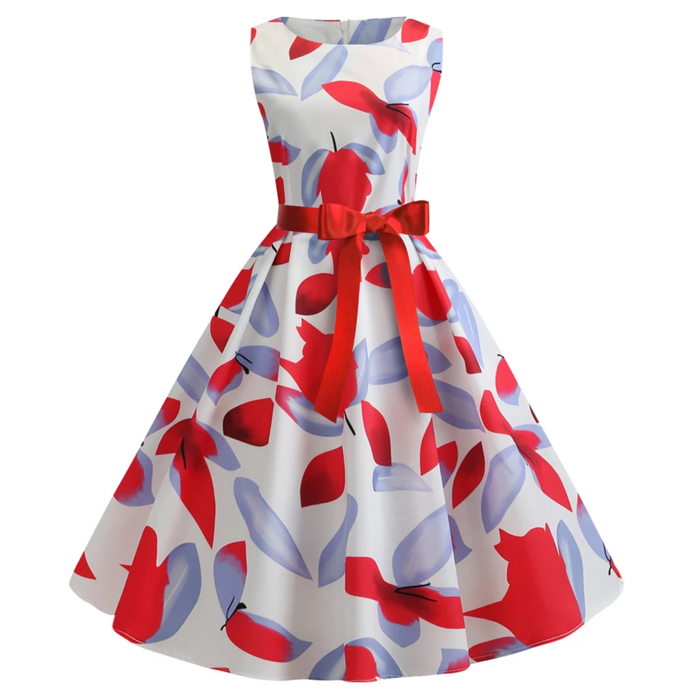 Женское вечернее платье с цветочным принтом JAYCOSIN повседневное бальное и бантом