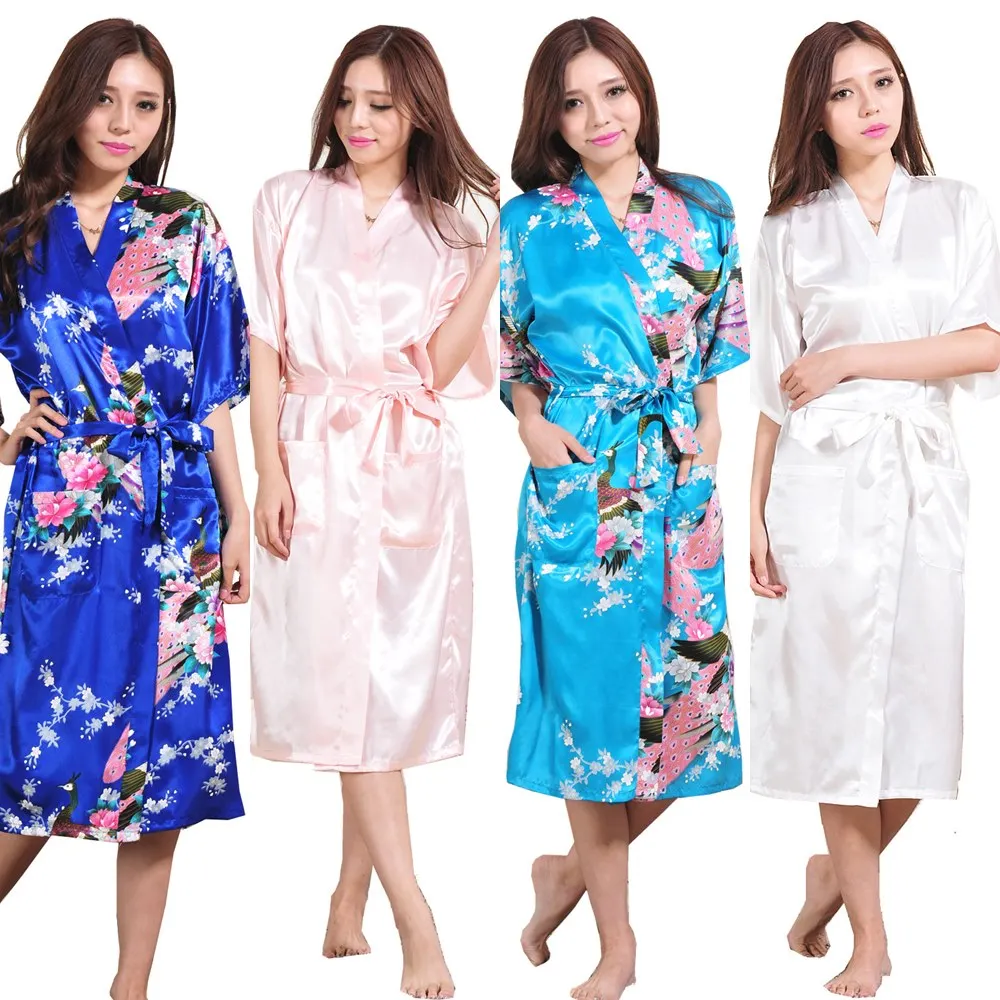 L1686 горячее цветочное свадебное платье однотонный халат Атласный Женский кимоно