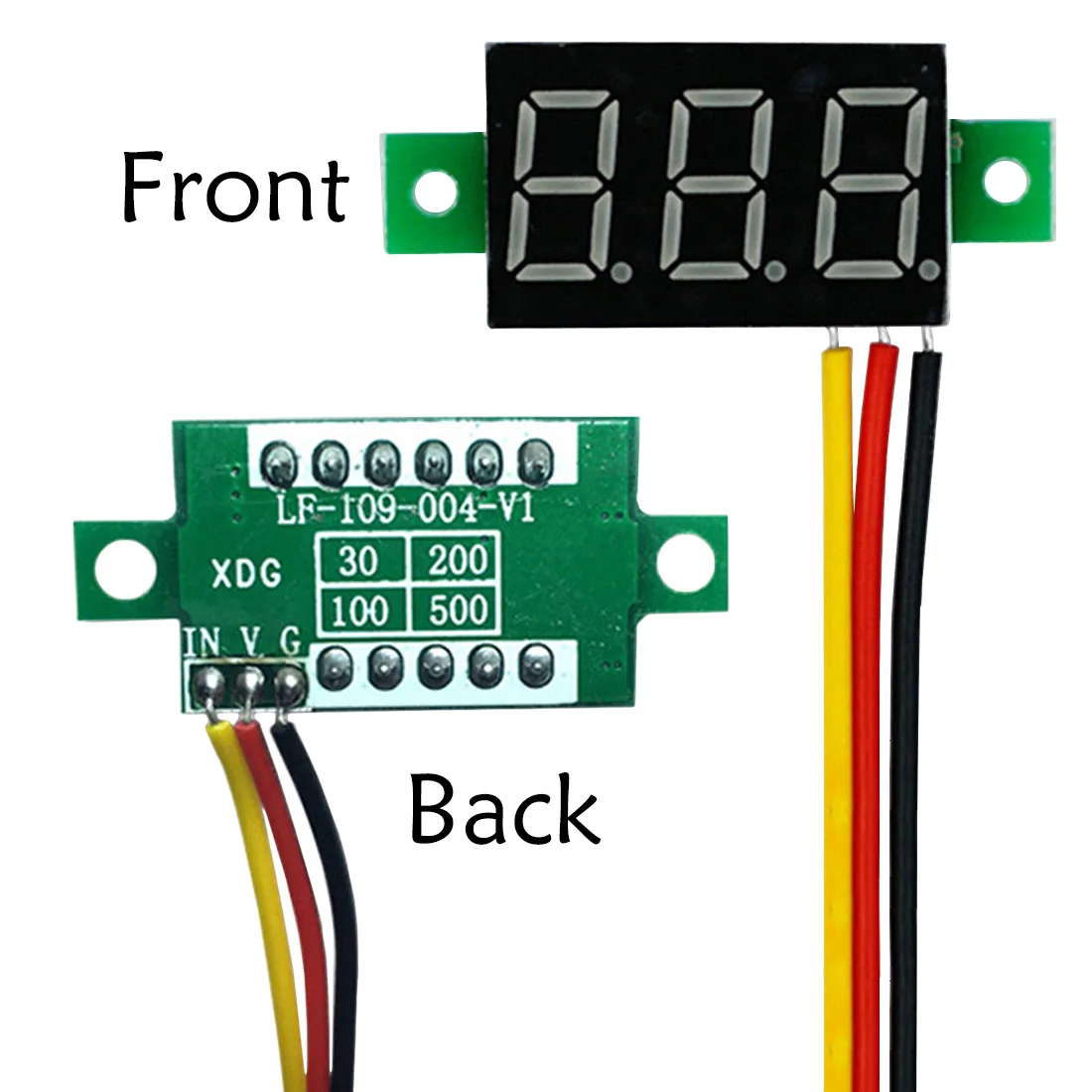 3-проводной измеритель напряжения Мини вольтметр постоянного тока 0- 100 в цифровой