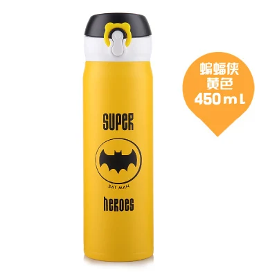 450ml OUSSIRRO 304 термосы из нержавеющей стали с супергероем, высокое качество, Бэтмен, суперчеловек-паук, бутылка для воды - Цвет: 450ml