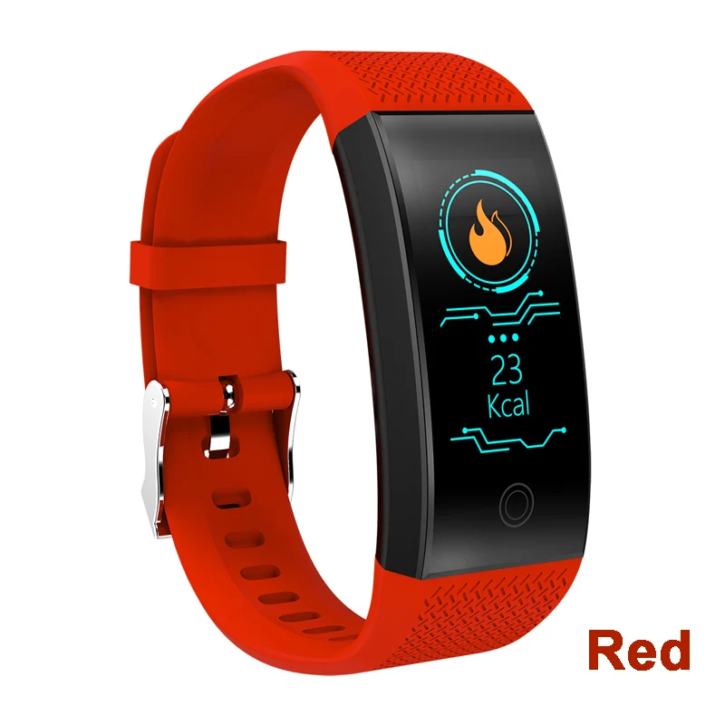 red QW18 умный Браслет IP68 Водонепроницаемый Smartband монитор сердечного ритма во время сна спортивный Шагомер фитнес-трекер Bluetooth Smartwatch - Цвет: red