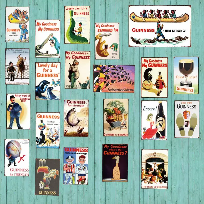 

Guinness Tin Sign Vintage Metal Painting Art Wall Pub House Cafe Garage Home Retro Decor Cuadros Metal Poster SA-2011