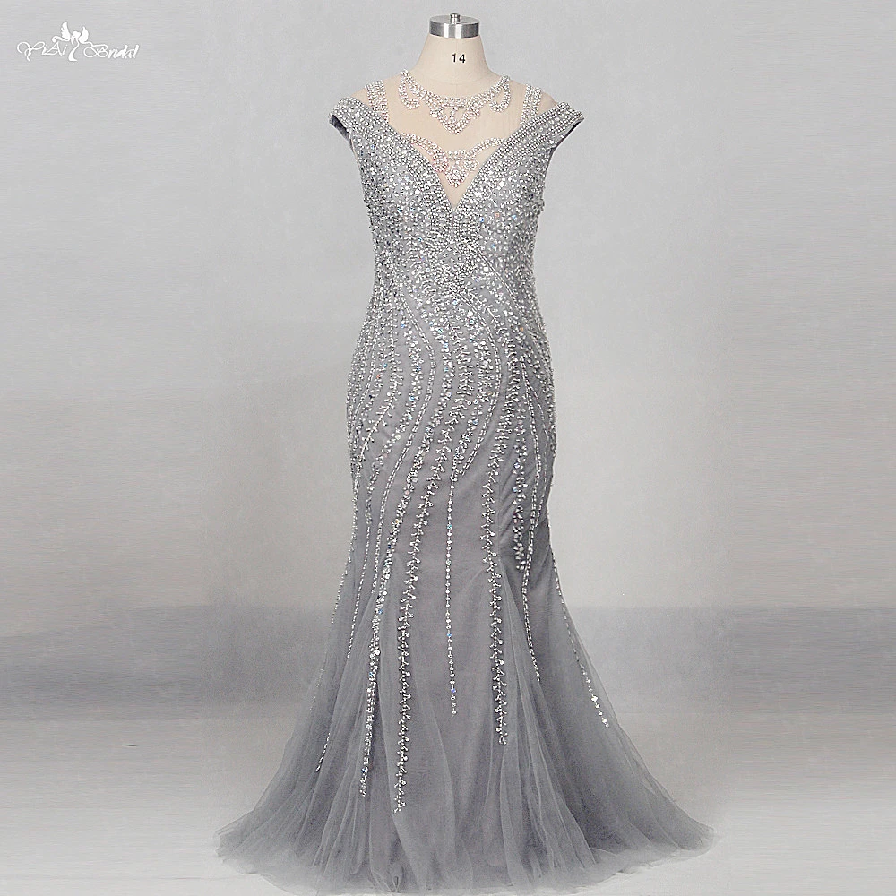 Серое Платье Yiaibridal RSE799 роскошное Сексуальное Серебряное платье женское вечернее