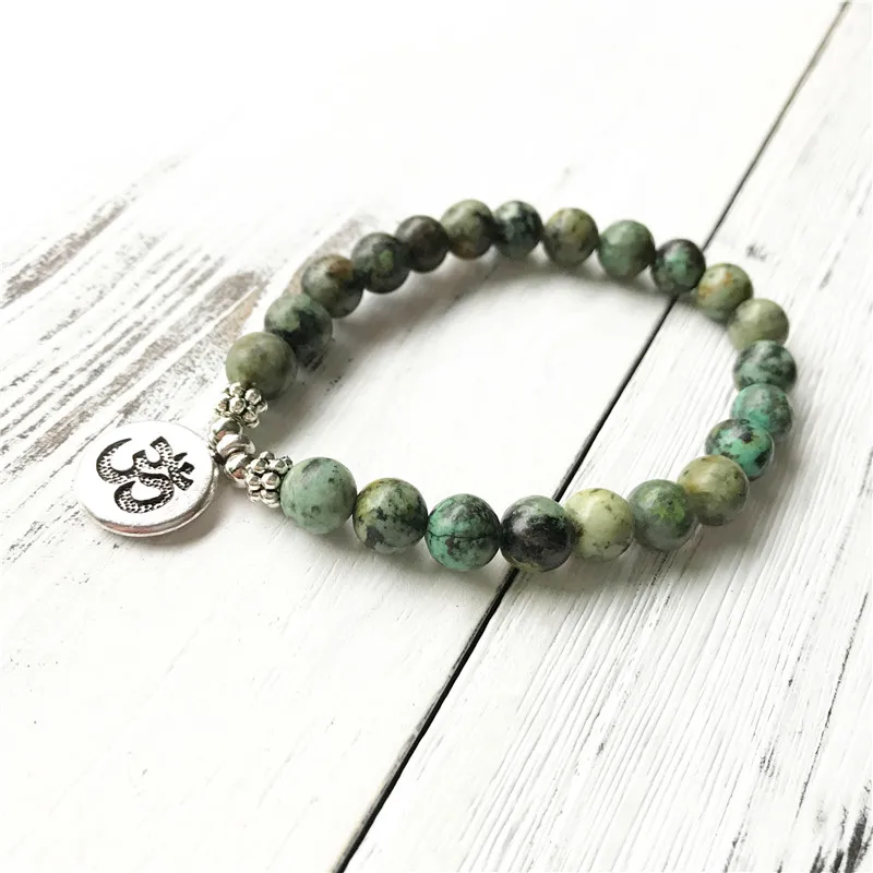 African Turquoises Bracelet Wrist Mala Beads Healing Crystals Chakra Jewelry New Beginnings Emotional Balance Personal Growth | Украшения и