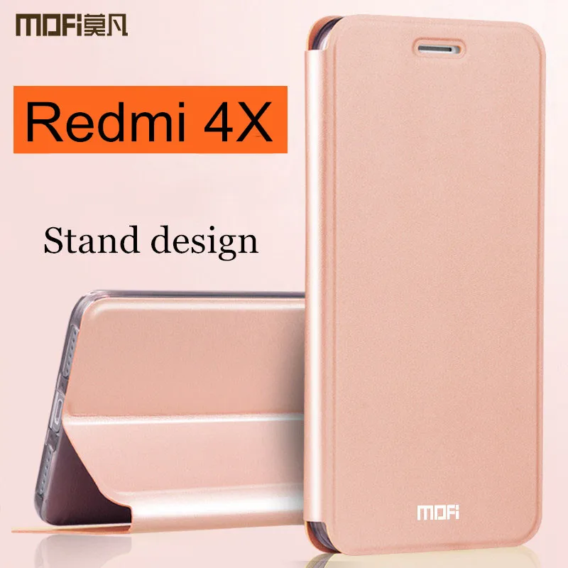 Xiaomi Redmi 4X чехол Redmi4x случае флип сзади кожа силиконовые Hard Coque MOFi Глобальный Версия