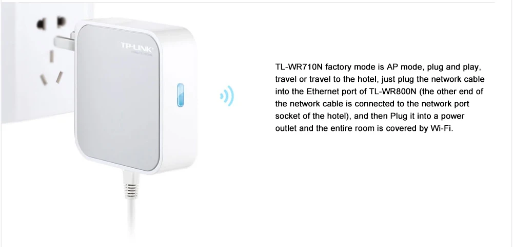 Tp-link беспроводной маршрутизатор 150 Мбит/с мини TL WR710N маршрутизатор два интерфейса Lan расширитель сигнала расширитель